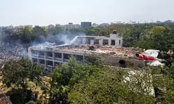 Plane crash: debris scattered over medical college premises; charred bodies seen