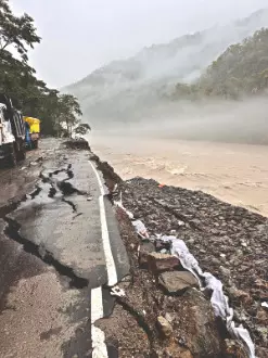 Incessant rain triggers rock slides on NH 10, many stretches damaged