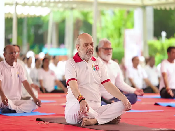 Shah, Gujarat CM take part in Yoga Day celebrations in parts of state Shah, Gujarat CM take part in Yoga Day celebrations in parts of state