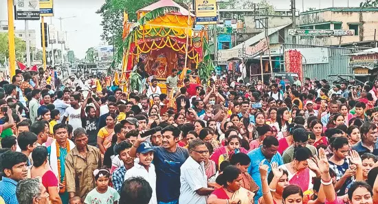 Thousands of devotees gather for 103rd Rath Yatra celebration in Binshira Thousands of devotees gather for 103rd Rath Yatra celebration in Binshira