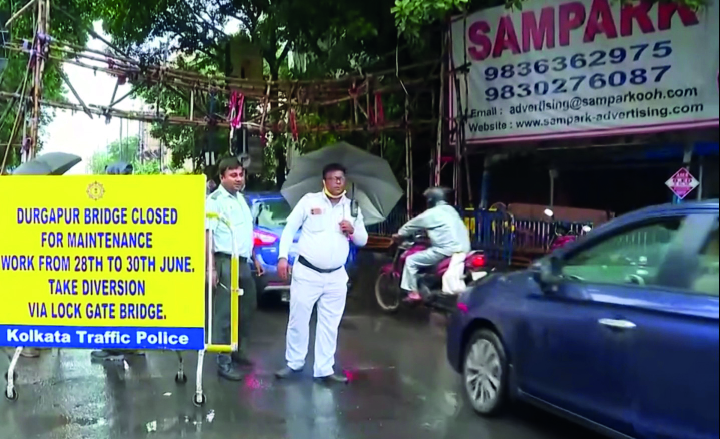 Health test: Durgapur Bridge shut till Mon morning; traffic diverted Health test: Durgapur Bridge shut till Mon morning; traffic diverted