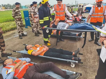 Disaster preparedness: Kolkata airport conducts emergency drill Disaster preparedness: Kolkata airport conducts emergency drill