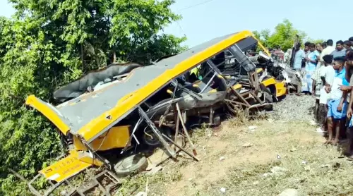 Two school students killed in van-train collision in TN; Railway gatekeeper suspended Two school students killed in van-train collision in TN; Railway gatekeeper suspended