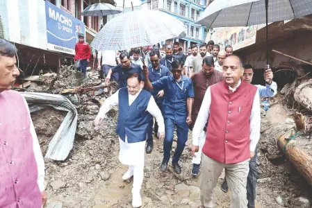 Nadda visits HP, says Centre will consider special relief package Nadda visits HP, says Centre will consider special relief package