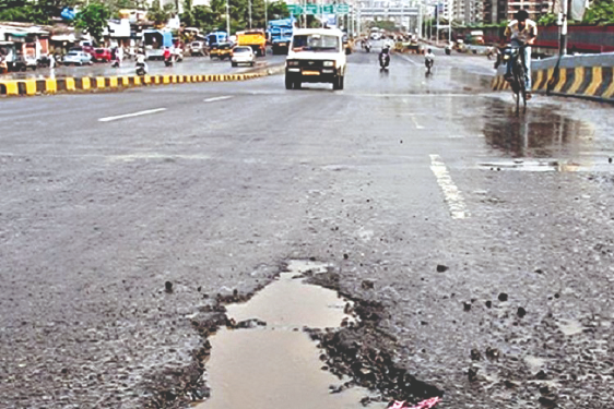Road repair in city begins  as rains take a breather