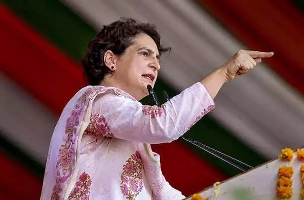 Tactics to crush voice of people: Priyanka on arrest of ex-Chhattisgarh CM Baghels son Tactics to crush voice of people: Priyanka on arrest of ex-Chhattisgarh CM Baghels son