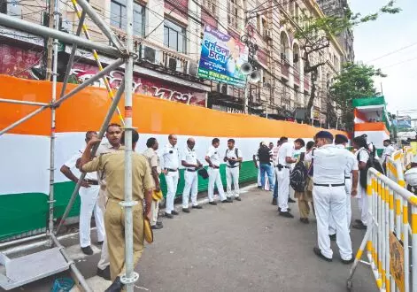 Around 5K police personnel deployed for TMC’s Martyrs’ Day rally today Around 5K police personnel deployed for TMC’s Martyrs’ Day rally today
