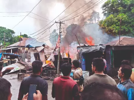 Fire breaks out at Dinhata market godown, none injured Fire breaks out at Dinhata market godown, none injured