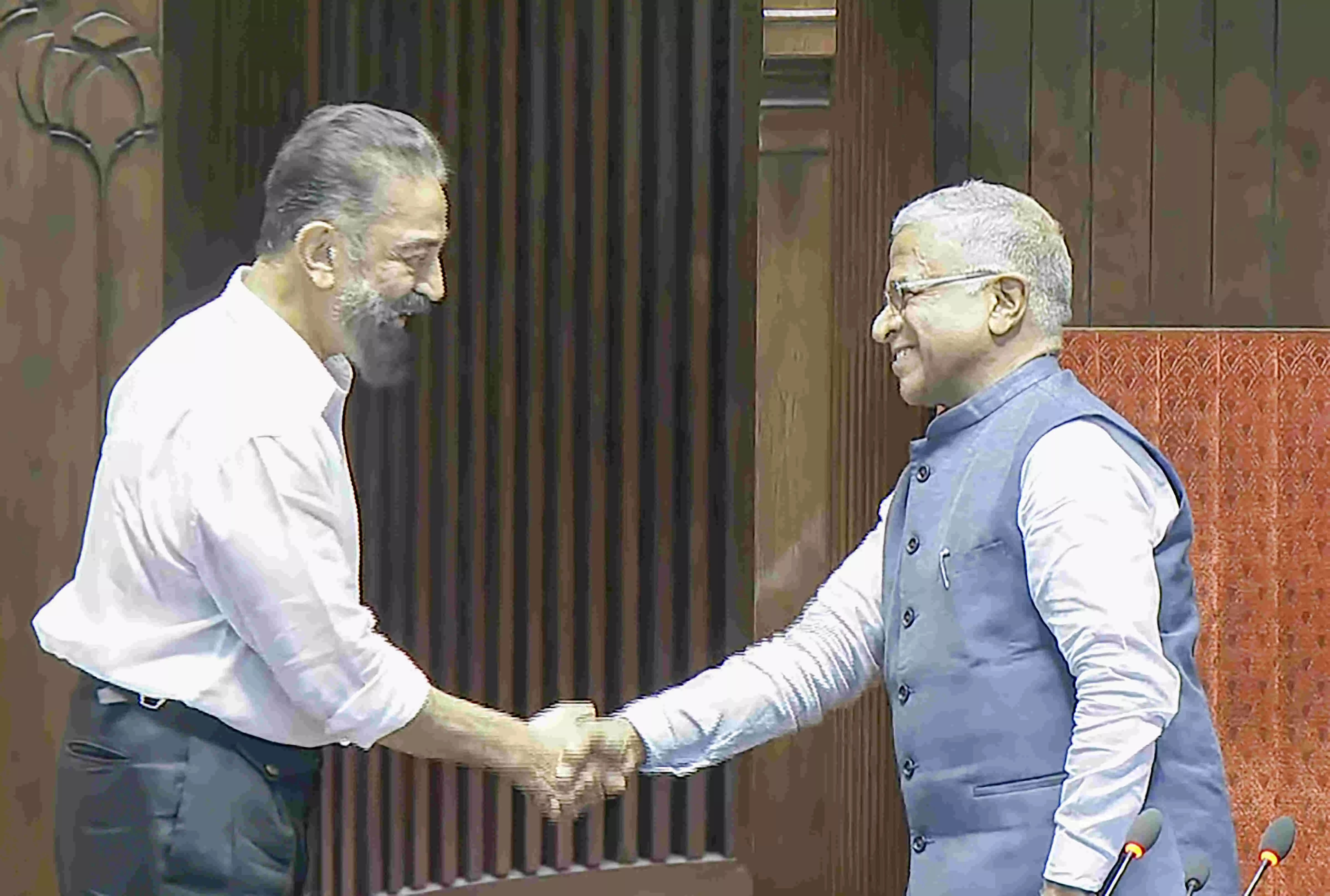 Kamal Haasan, 3 others take oath as Rajya Sabha MPs