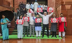 TMC MPs protest over SIR exercise in Bihar, slam BJP