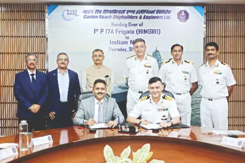GRSE delivers advanced missile frigate ‘Himgiri’ to Navy