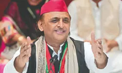 SP’s ‘PDA Pathshala’ sparks row over ‘A for Akhilesh,   D for Dimple’ lessons