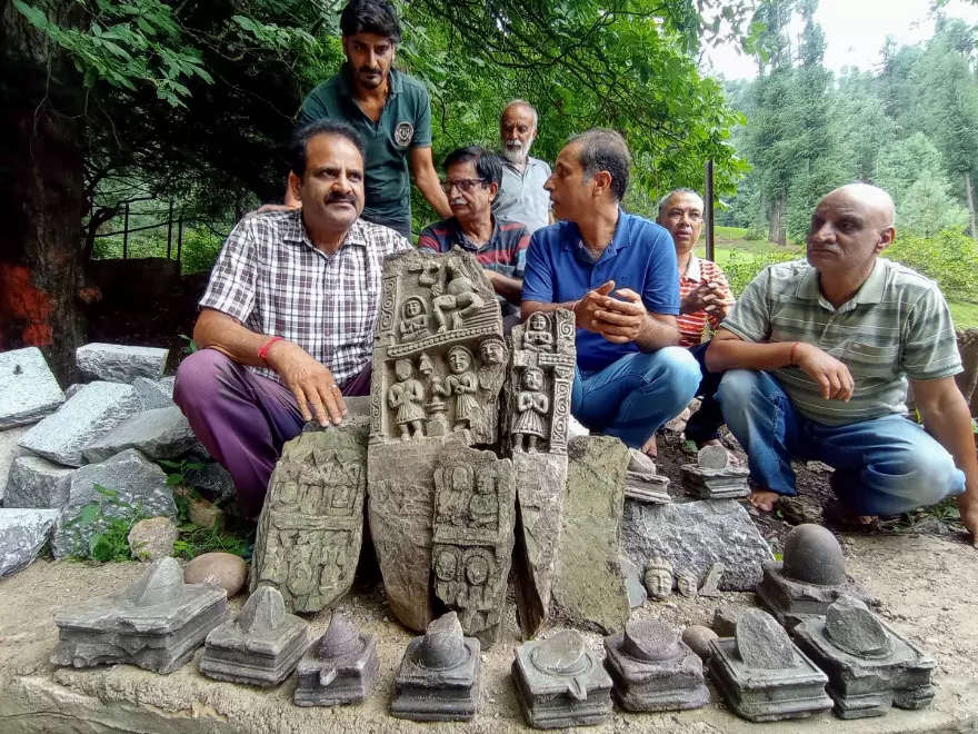 Ancient Hindu idols recovered during excavation in J-Ks Anantnag district