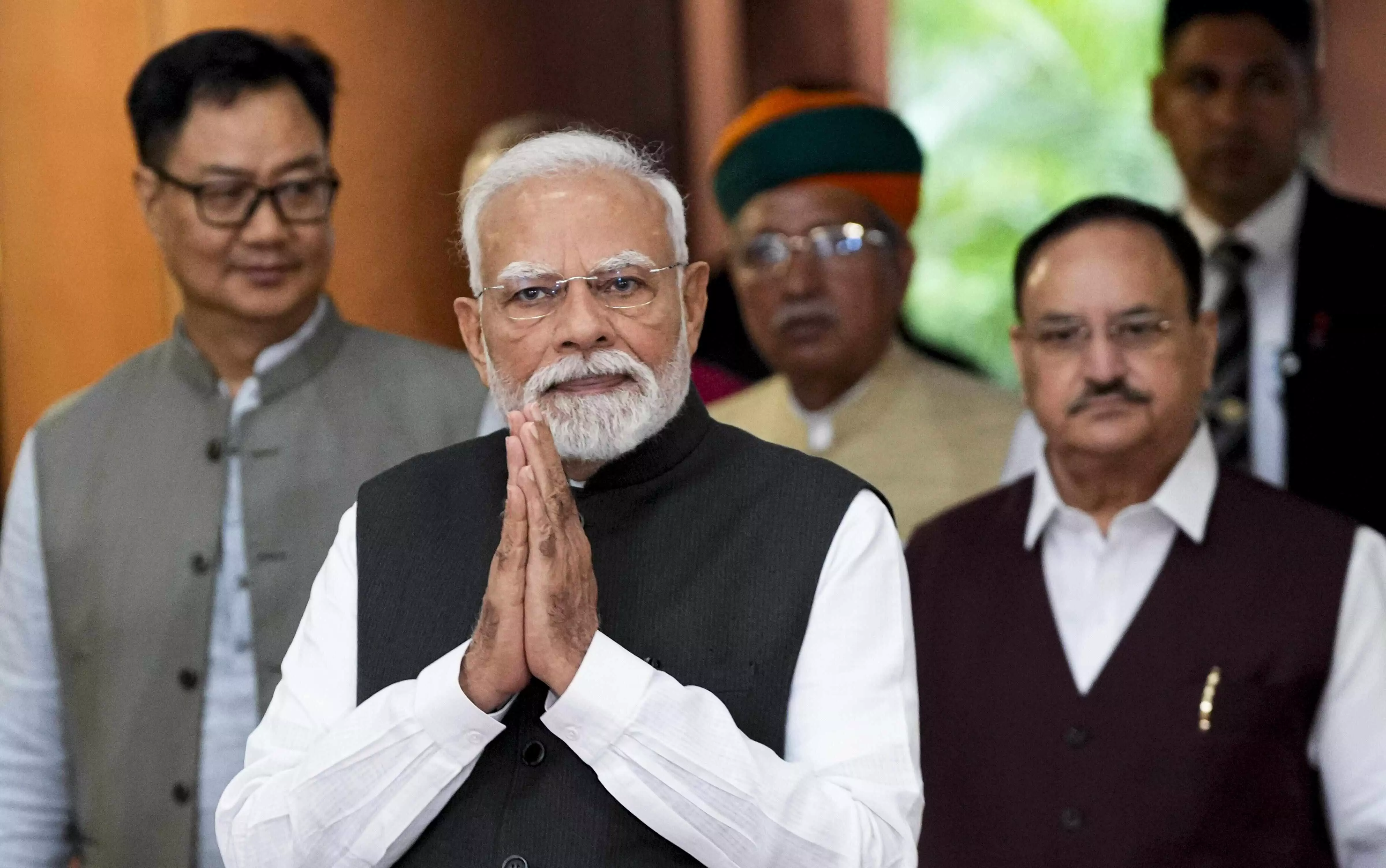 NDA parliamentary party meet | PM Modi felicitated for Op Sindoor success, key resolutions passed NDA parliamentary party meet | PM Modi felicitated for Op Sindoor success, key resolutions passed