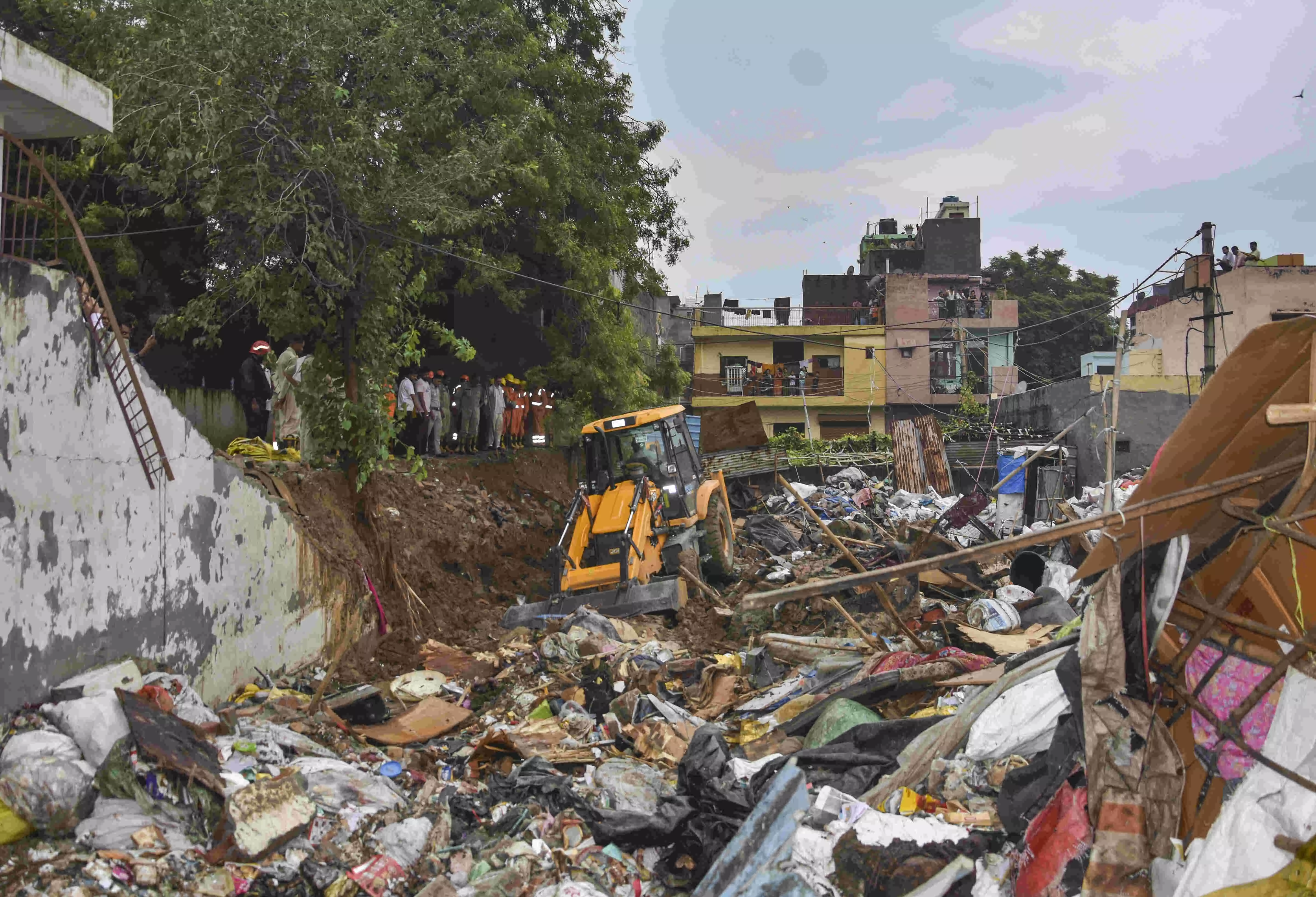 Seven killed as wall collapses in Delhis Jaitpur amid heavy rains