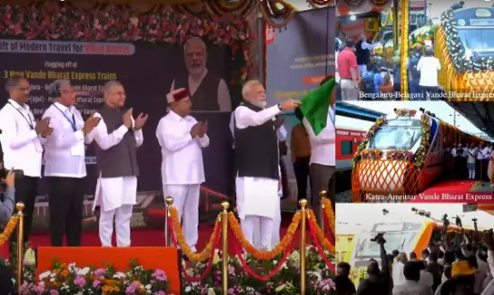 PM Modi flags off three Vande Bharat Express trains in Bengaluru PM Modi flags off three Vande Bharat Express trains in Bengaluru