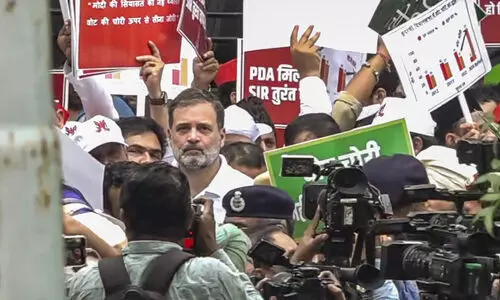 Oppn MPs detained on way to EC hq, Rahul says fight not political but to save Constitution