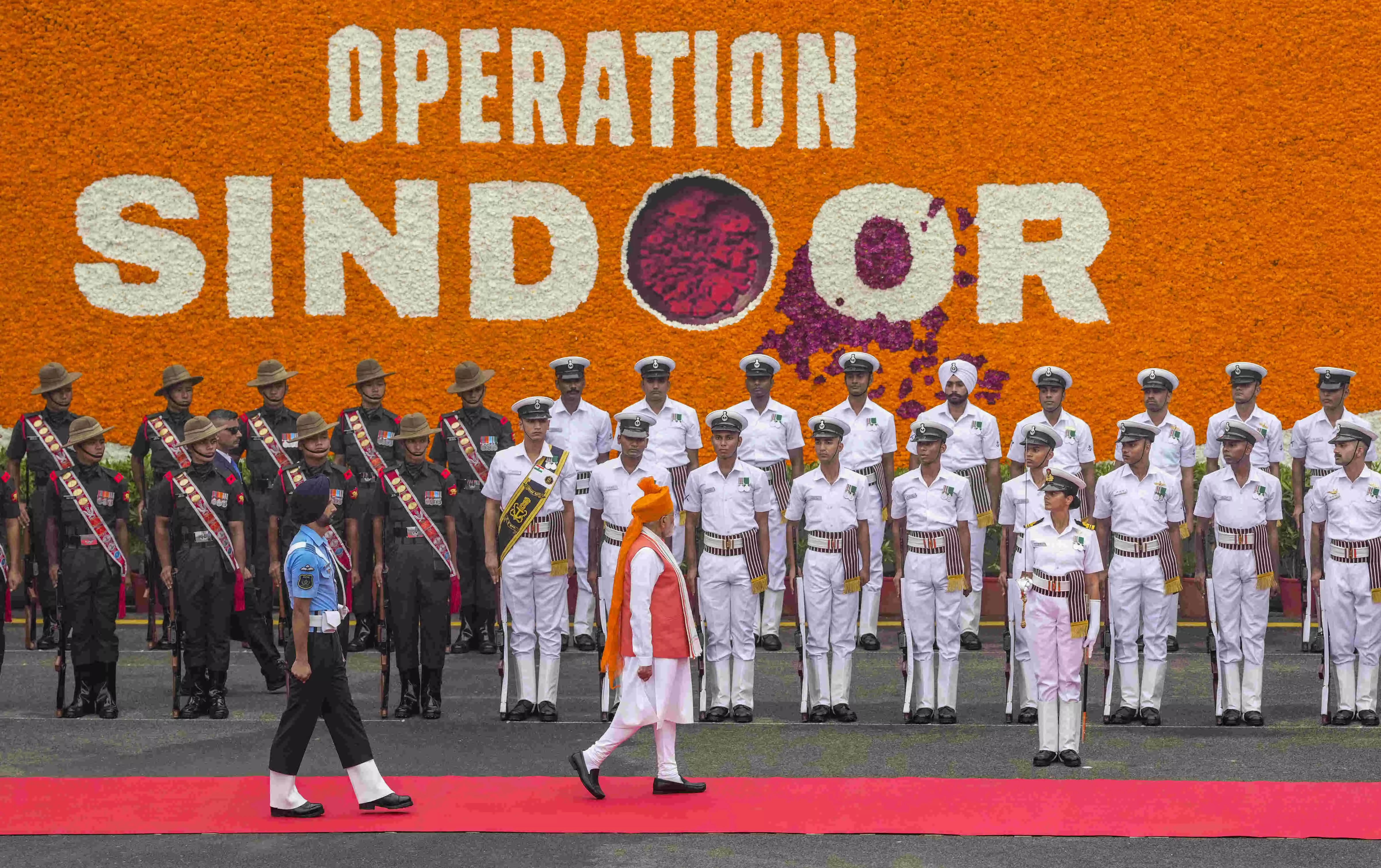 79th I-Day: Op Sindoor-themed artwork at venue, invitation cards carry operations logo