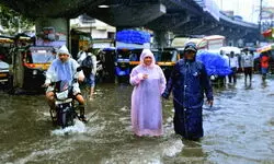 Heavy rains ravage Mumbai, kill two; local train services hit
