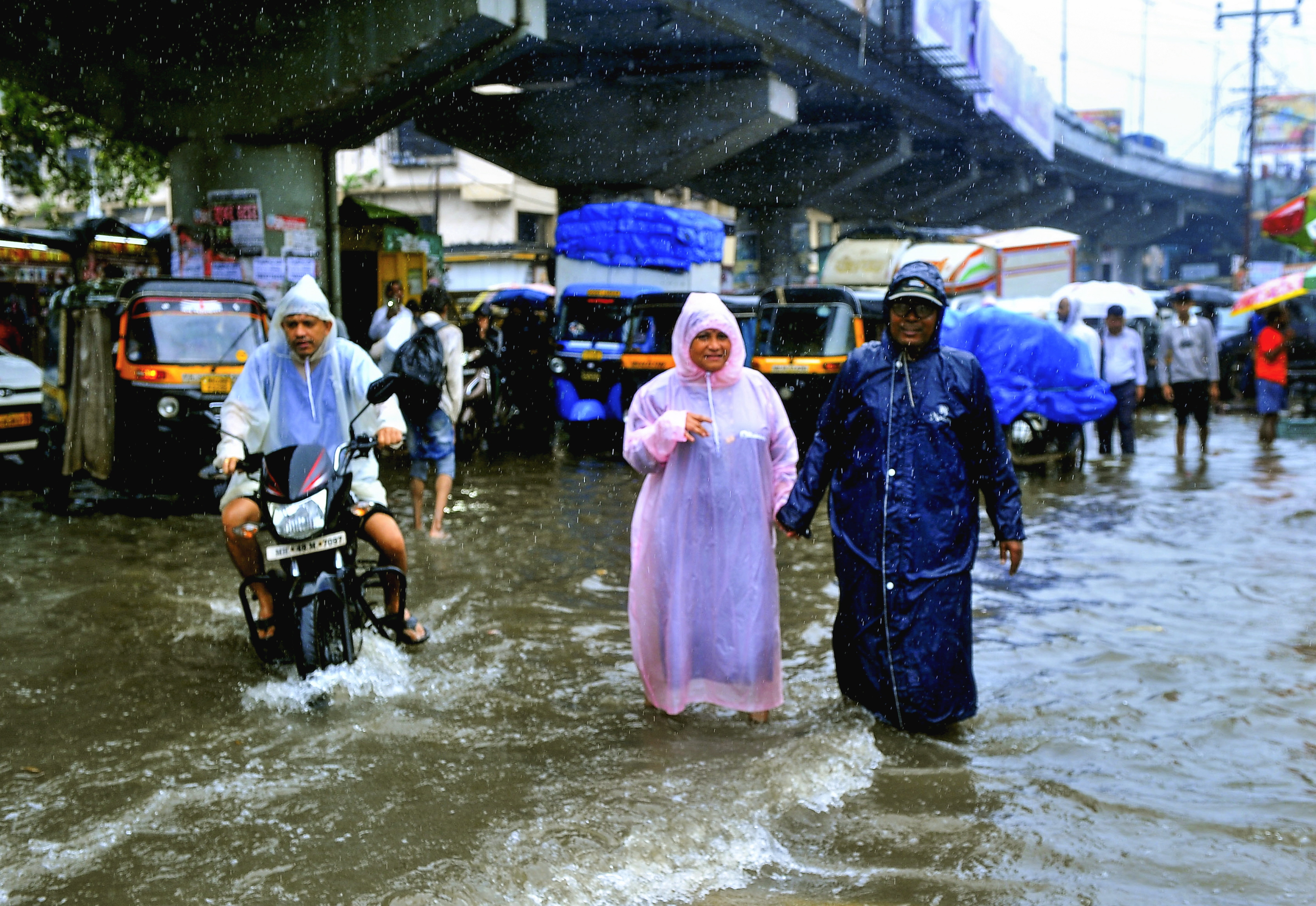 Heavy rains ravage Mumbai, kill two; local train services hit