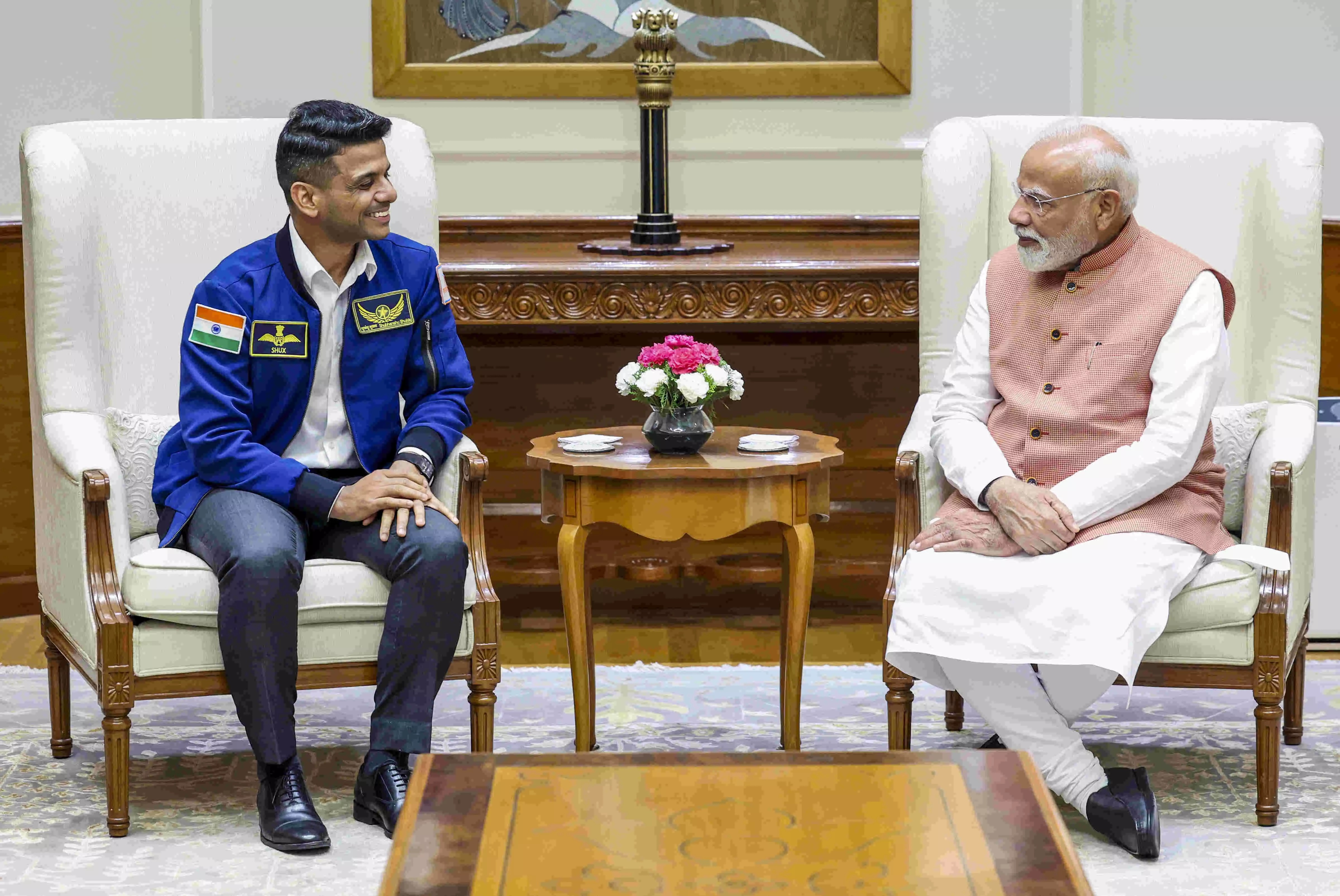 Lot of interest about Gaganyaan world over: Shubhanshu Shukla tells PM Modi Lot of interest about Gaganyaan world over: Shubhanshu Shukla tells PM Modi