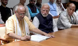 NDA candidate Radhakrishnan files nomination for VP election, PM Modi accompanies him