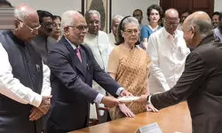 B Sudarshan Reddy files nomination for VP polls