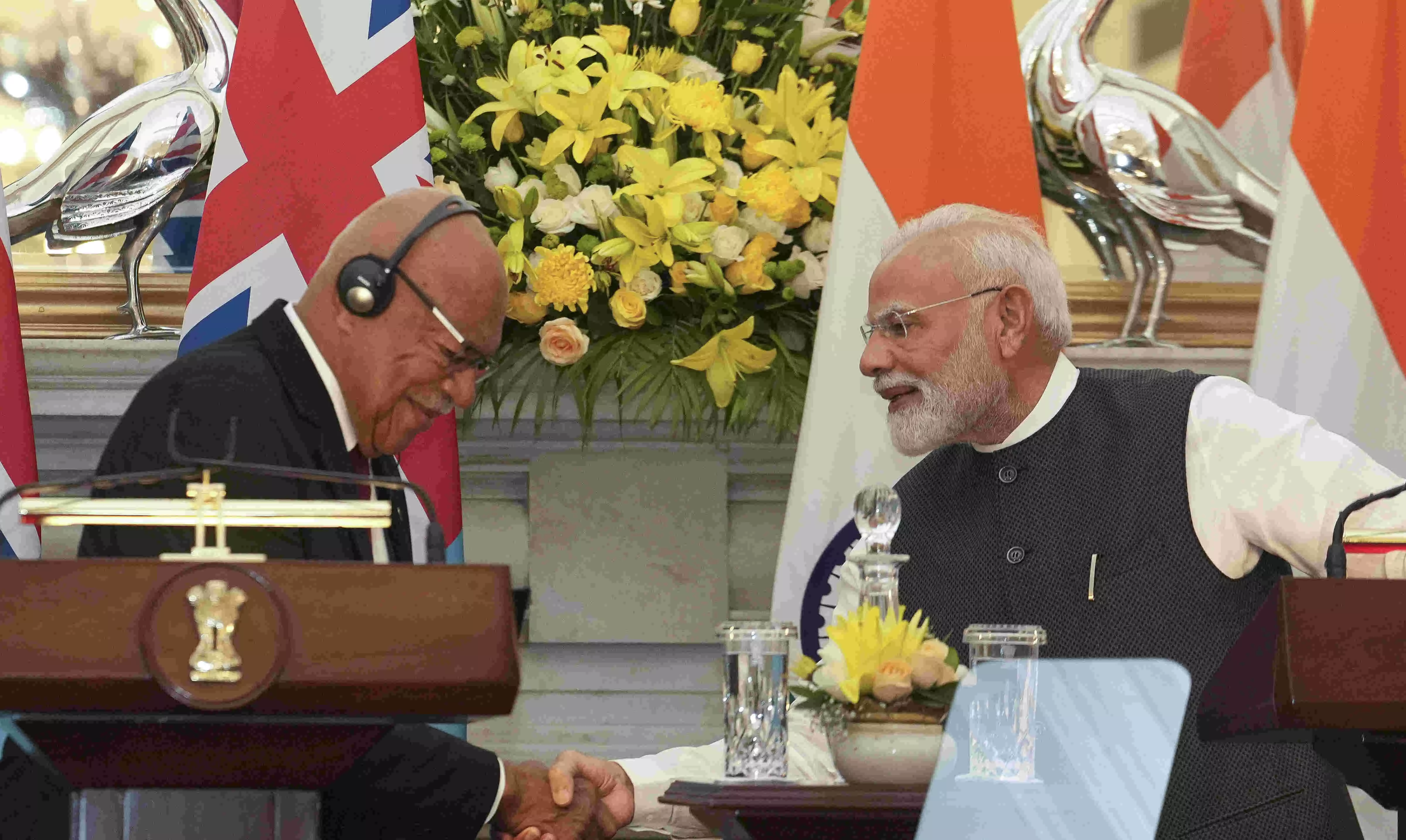 PM Modi holds talks with Fijian counterpart Rabuka, decide to boost defence ties PM Modi holds talks with Fijian counterpart Rabuka, decide to boost defence ties