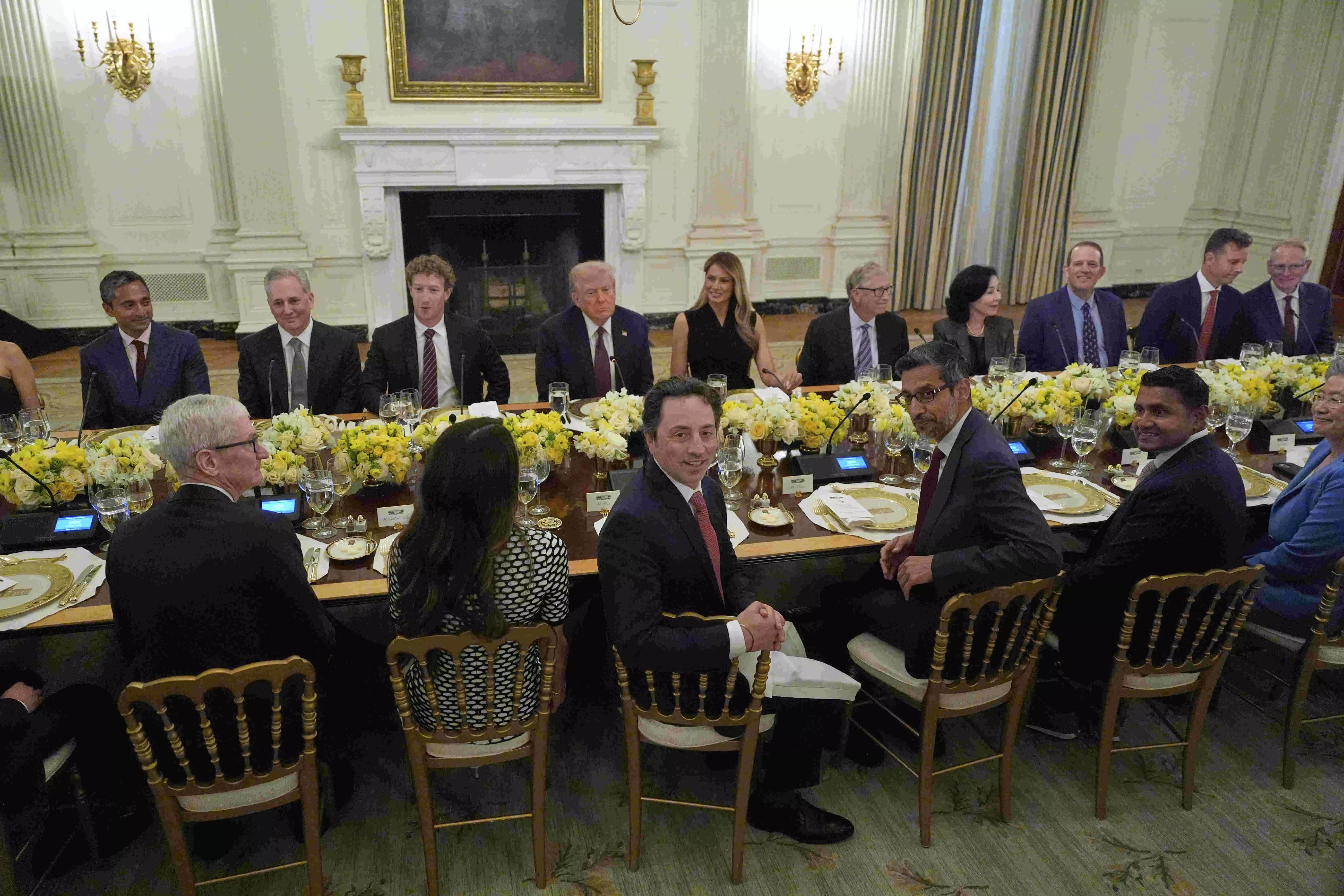 Trump hosts tech titans - but not Musk - at White House dinner Trump hosts tech titans - but not Musk - at White House dinner