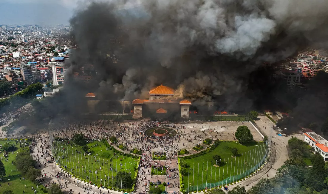Violence continues in Nepal: Protesters set fire to key govt buildings, leaders houses