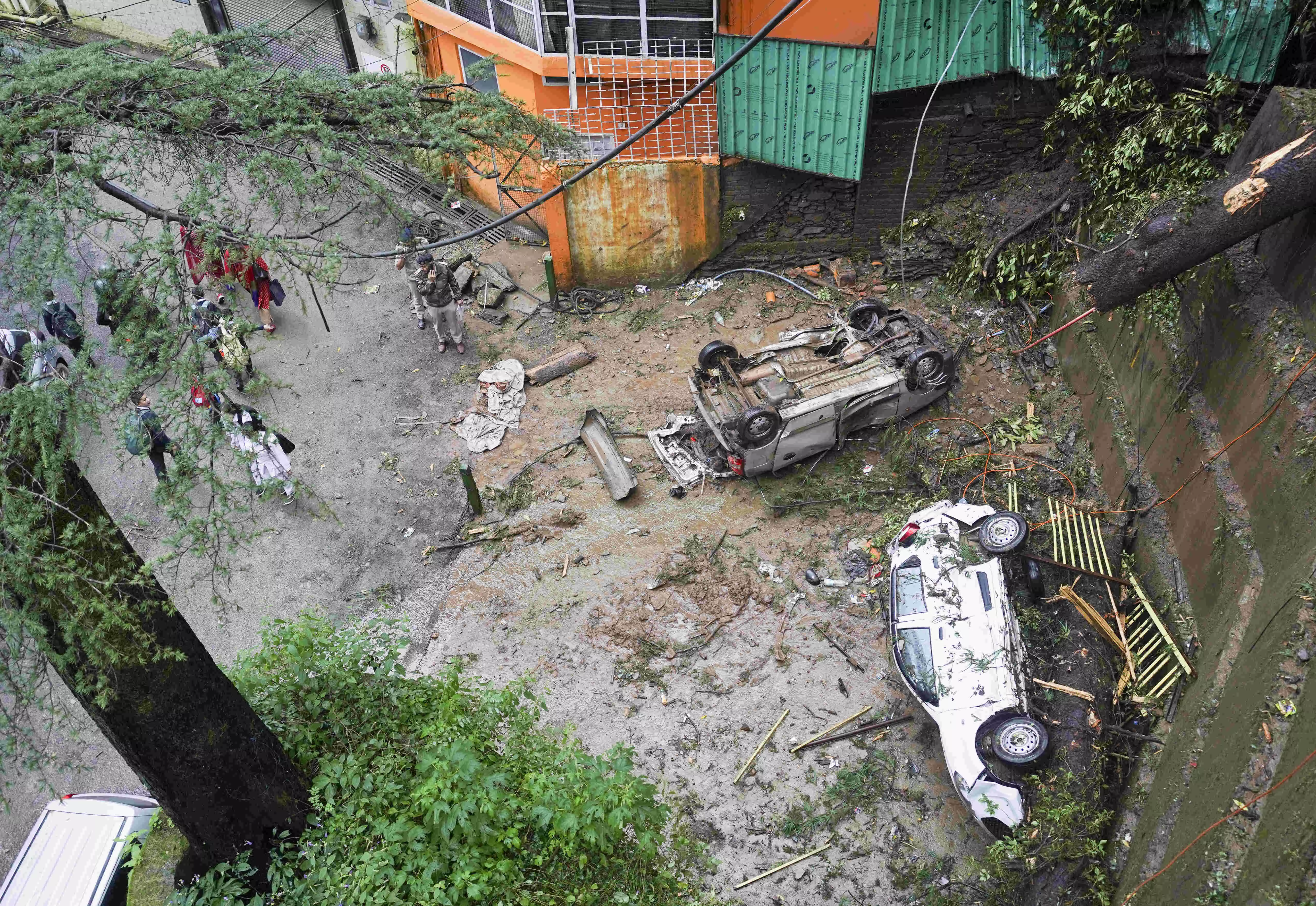 Three killed as rains trigger landslide in Mandi and flooding across Himachal