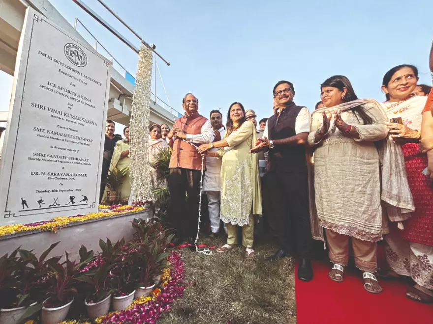 ‘The Ice Box’: L-G lays foundation stone for DDA’s ice skating rink