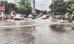 Salt Lake Sector V, New Town reel under waterlogging Salt Lake Sector V, New Town reel under waterlogging