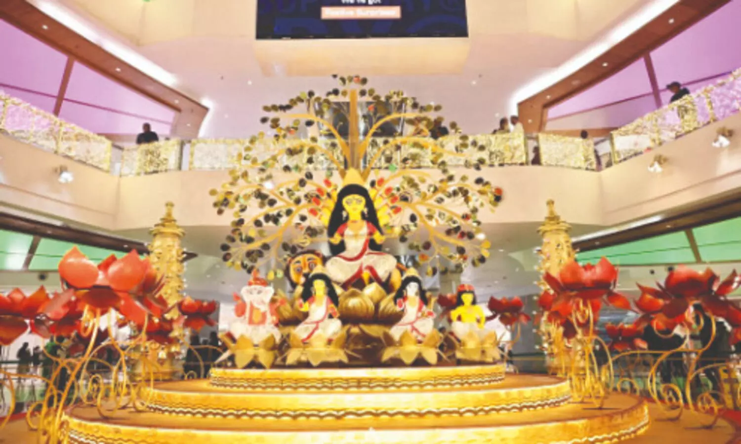 Malls usher in festive spirit   with themed Puja mandaps