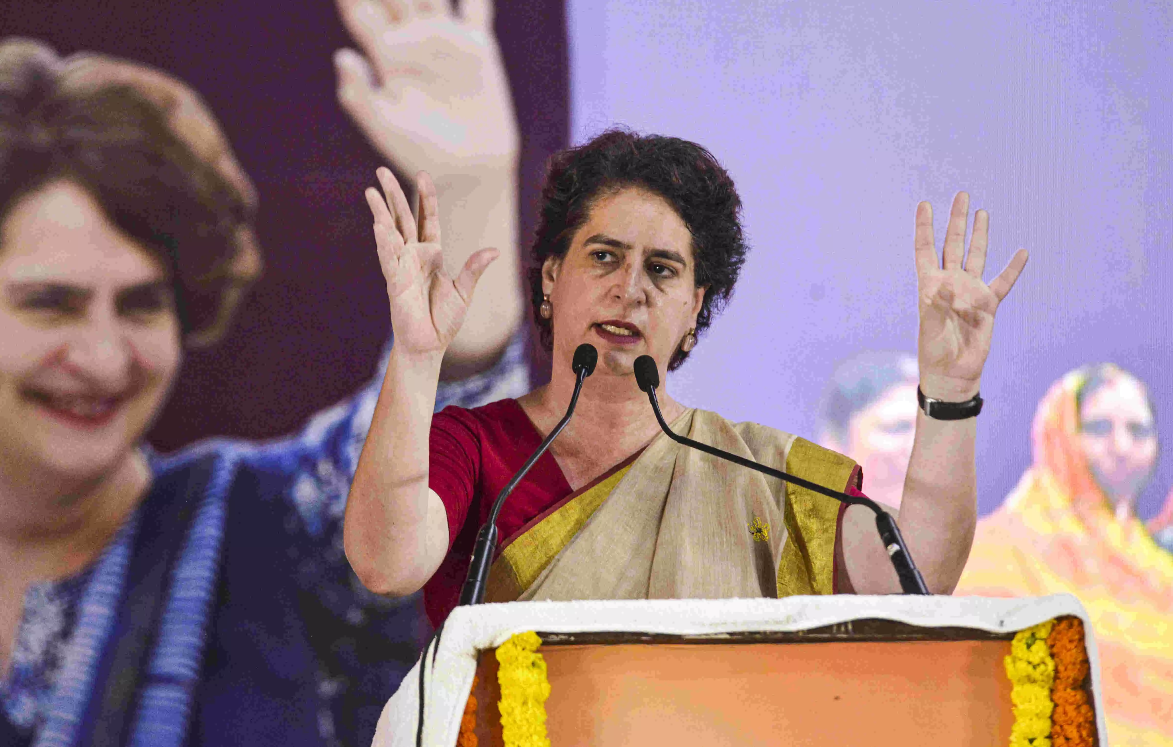NDA trying to buy peoples votes with doles, need to teach them lesson: Priyanka Gandhi NDA trying to buy peoples votes with doles, need to teach them lesson: Priyanka Gandhi