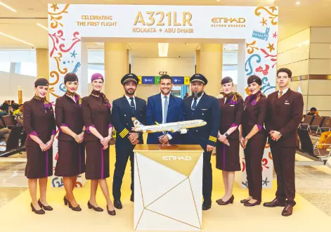 Etihad celebrates India launch of A321LR with sold-out flight to Kolkata
