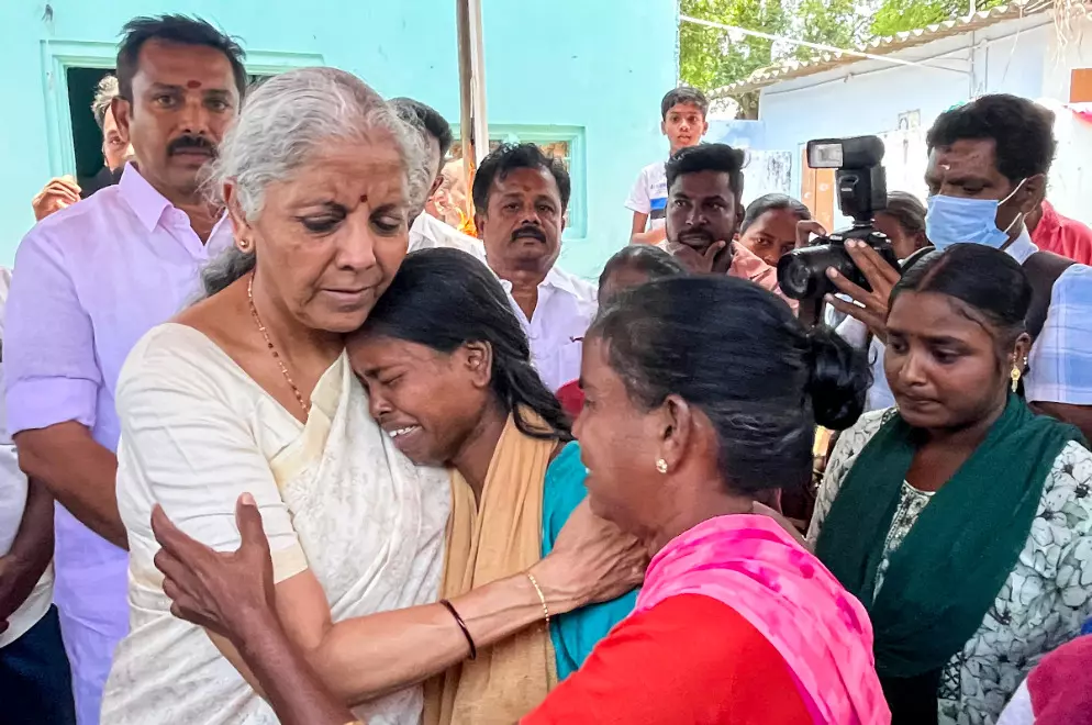 TN stampede: No words to describe their sorrow, says FM after meeting affected families