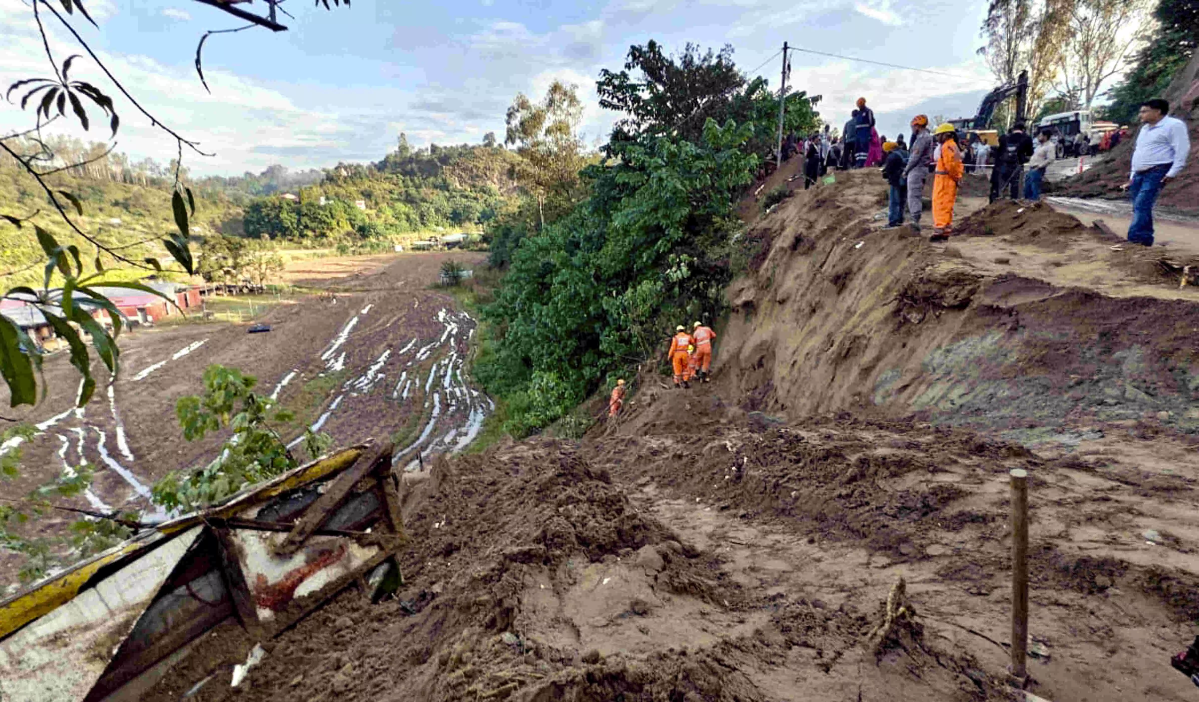 Bilaspur landslide: Death toll rises to 16 as rescue teams push through debris of buried bus