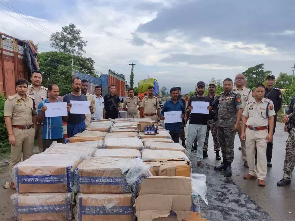 Assam Police seizes 21,600 bottles of illegal cough syrup worth Rs 2.16 Cr Assam Police seizes 21,600 bottles of illegal cough syrup worth Rs 2.16 Cr