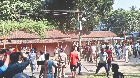 Tensions escalate outside BJP office in Tufanganj over police stn siege programme Tensions escalate outside BJP office in Tufanganj over police stn siege programme