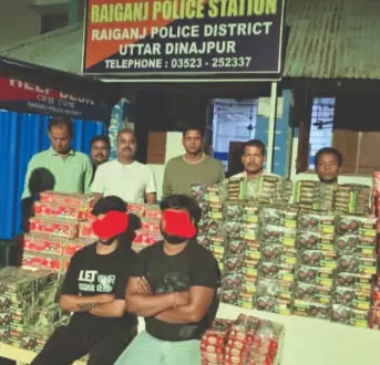 Raiganj: Police seize banned sound crackers, 2 people held Raiganj: Police seize banned sound crackers, 2 people held