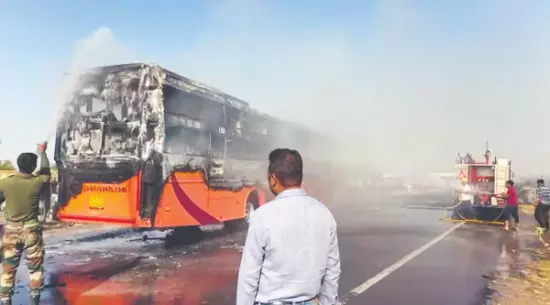 Jaisalmer: 20 burnt alive as bus catches fire Jaisalmer: 20 burnt alive as bus catches fire