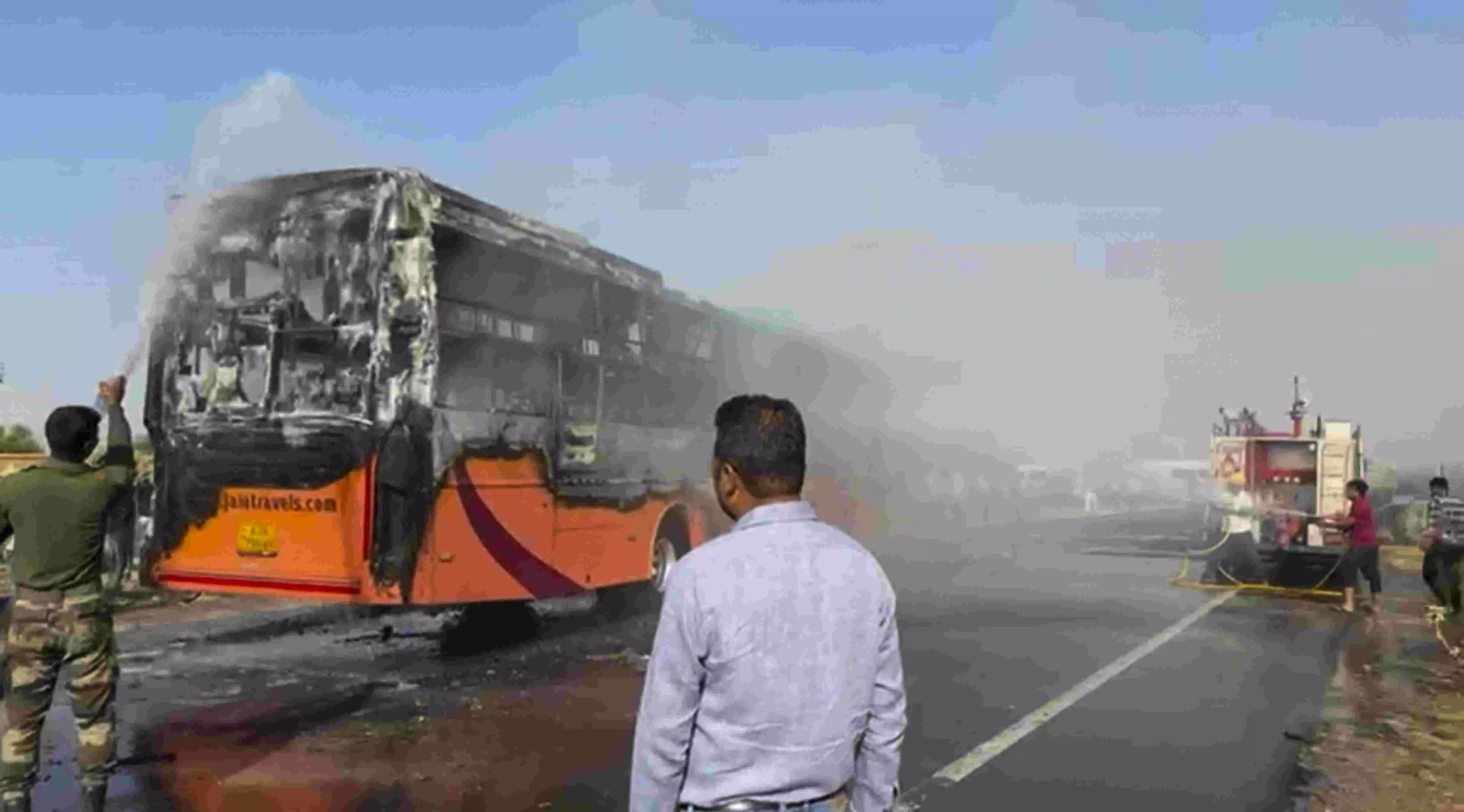 Jaisalmer bus fire: Jammed door trapped passengers, bodies being verified Jaisalmer bus fire: Jammed door trapped passengers, bodies being verified