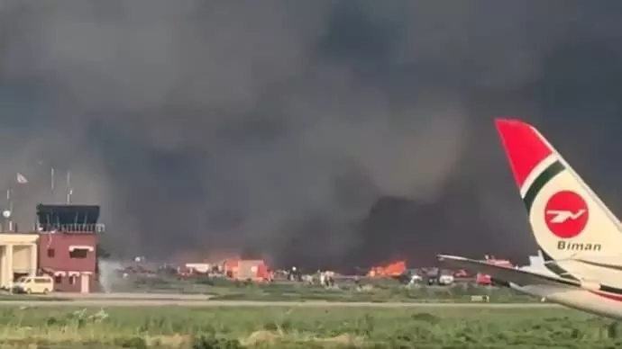 Massive fire at Dhaka airport, all flights suspended Massive fire at Dhaka airport, all flights suspended