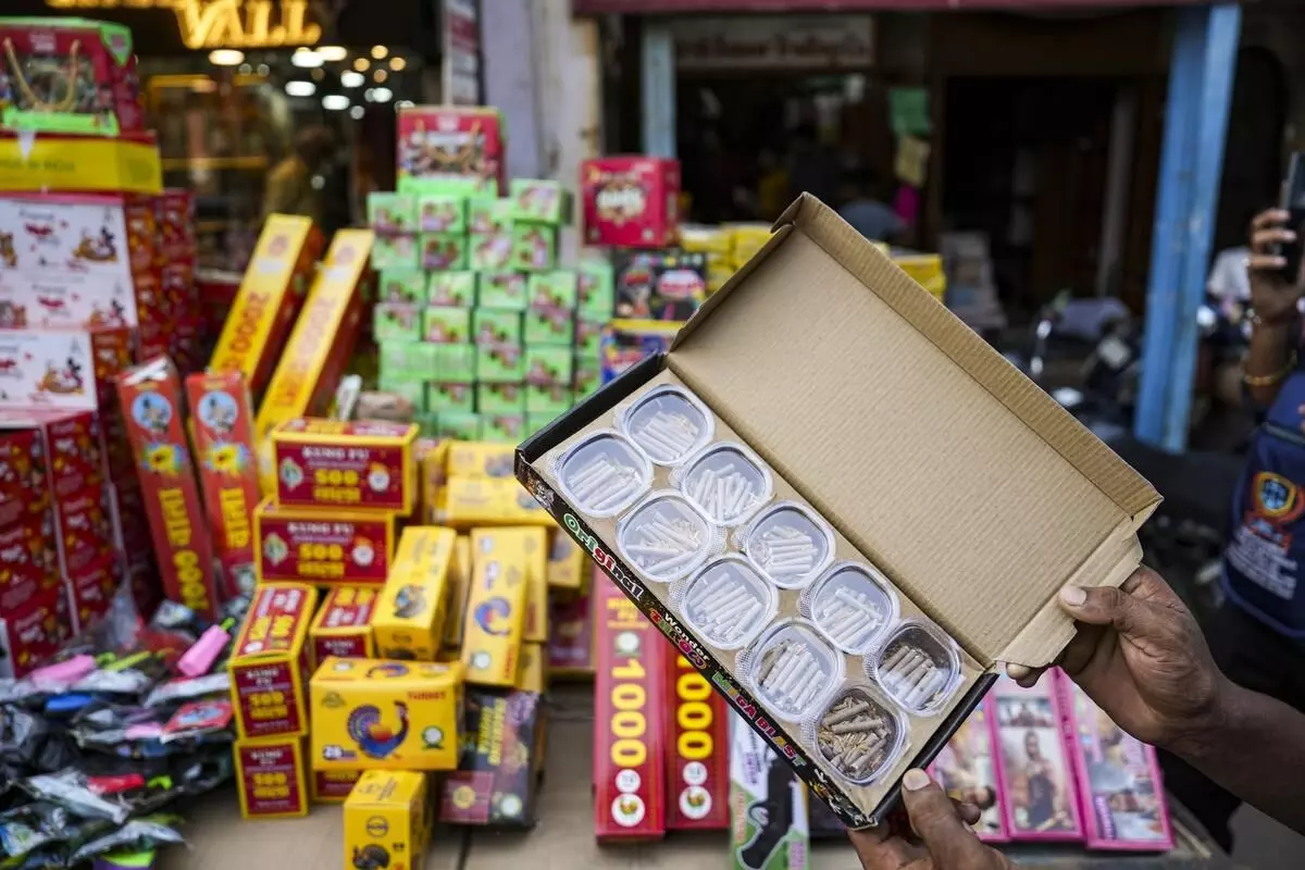 Over 100 licenses issued for sale of green firecrackers ahead of Diwali; 56 applications still pending Over 100 licenses issued for sale of green firecrackers ahead of Diwali; 56 applications still pending