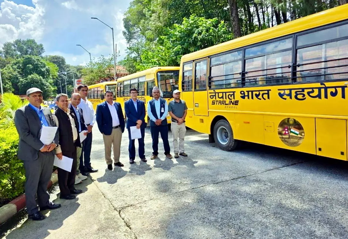 India donates 81 school buses to various institutions in Nepal