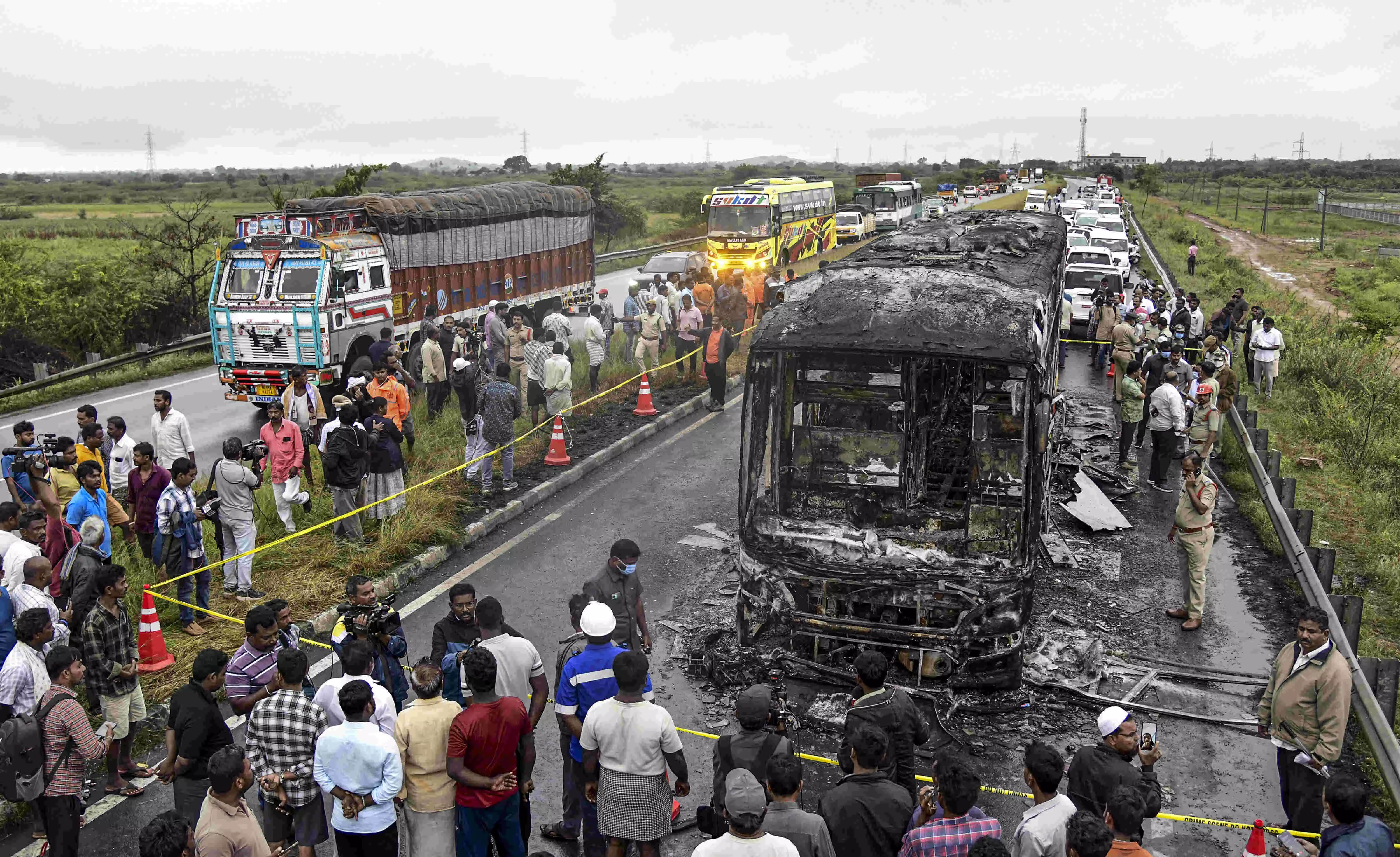 Andhra bus accident: Driver escaped through passenger door Andhra bus accident: Driver escaped through passenger door
