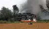 Two killed as bus catches fire after coming in contact with power line in Rajasthan Two killed as bus catches fire after coming in contact with power line in Rajasthan