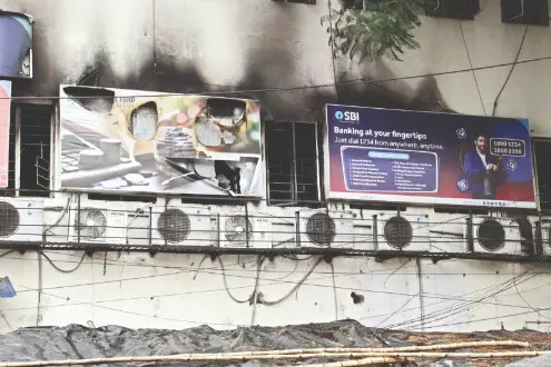 Fire at bank in Dhakuria