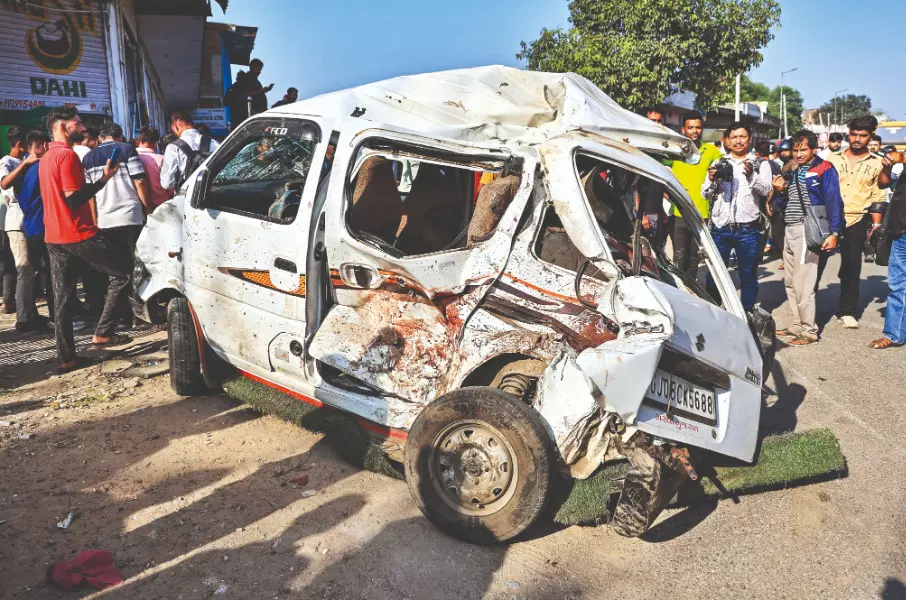 Raj: 14 dead, 13 injured as dumper truck ploughs into multiple vehicles